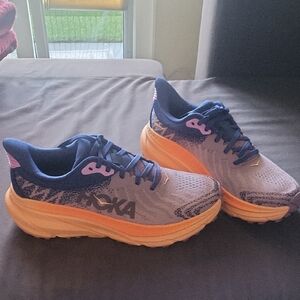 HOKA Women's Gray, Blue & Orange Lightweight Sneakers NIB